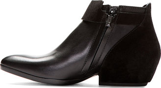 CNC Costume National Black Leather & Suede Ankle Boots