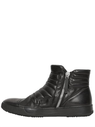 Bruno Bordese Zipped Nappa Leather High Top Sneakers