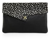 ELA M.I.L.C.K. Large Leather & Spotted Calf Hair Clutch