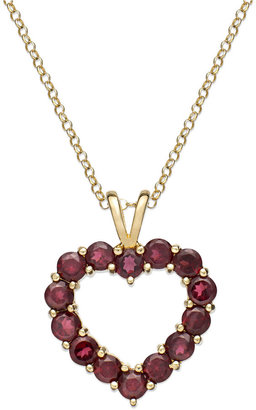 Townsend Victoria 18k Gold over Sterling Silver Necklace, Garnet Open Heart Pendant (4-5/8 ct. t.w.)