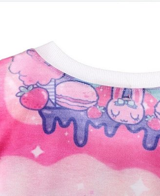 Harajuku Lovers Style Pattern Print Short Sleeves Pink T-shirt