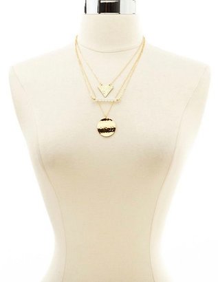 Charlotte Russe Geometric Layered Charm Necklace