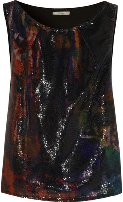 Erdem Fabian sequin-embellished printed tulle top