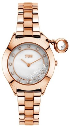 STORM London Ladies white MOP, floating crystal bracelet watch sparkelli rose
