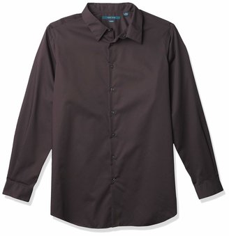 Perry Ellis mens Travel Luxe Solid Non-iron Twill Button Down Shirt