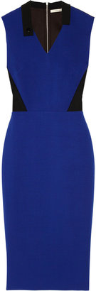 Victoria Beckham Silk and wool-blend double-crepe and stretch-wool felt dress