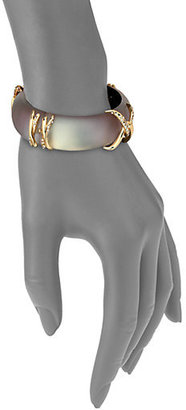 Alexis Bittar Imperial Lucite & Pave Crystal X Motif Bangle Bracelet