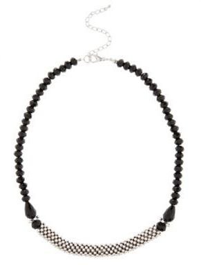 Jacques Vert Silver and Black Bead Necklace