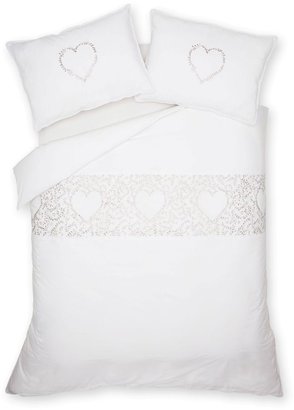Next Dainty Embroidered Heart Bed Set