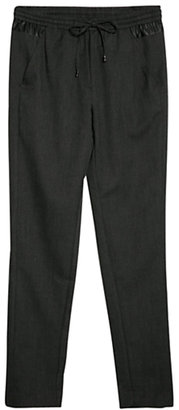 MANGO Herringbone Texture Trousers, Grey