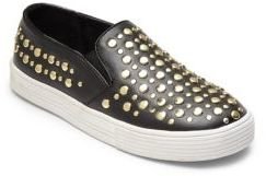KORS Kids Girl's Studded Faux Leather Slip-On Sneakers
