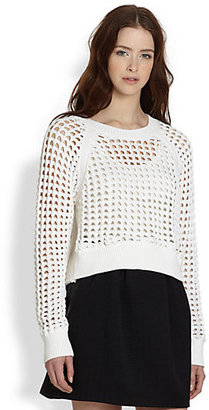 Rebecca Taylor Knit Openwork Pullover Sweater