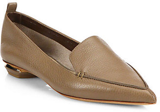 Nicholas Kirkwood Textured Leather Point-Toe Loafers
