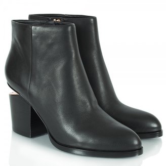 Alexander Wang Black Leather Cut Out Heel Ankle Boot