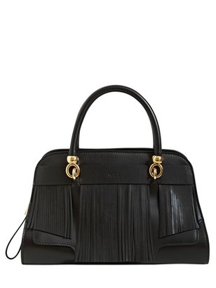 Tod's Fringed Small Leather Satchel Bag