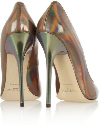 Jimmy Choo Anouk holographic leather pumps