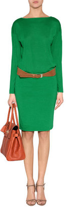 Ralph Lauren Black Label Meadow Green Cashmere-Silk Knit Dress