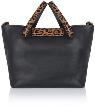 Meli-Melo Bags Cheetah Haircalf Black Leather Thela Lux Bag