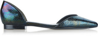 3.1 Phillip Lim Devon lizard-effect patent-leather point-toe flats