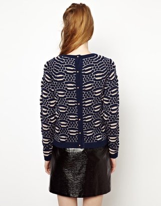 Eleven Paris Tapple Jumper in navy and Rose Gold Knit