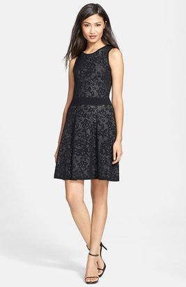 Milly Lace Jacquard Fit & Flare Dress