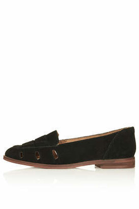 Topshop Womens KOOKY Cut Out Loafers - Black