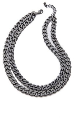 Kenneth Jay Lane Double Layer Chain Necklace