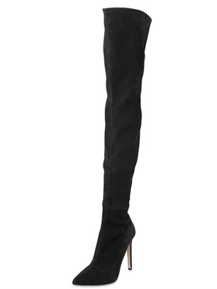 Sergio Rossi 105mm Matrix Suede Over-The-Knee Boots