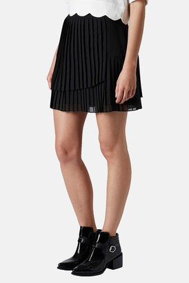 Topshop Asymmetric Pleat Skirt