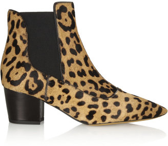 Tabitha Simmons Shadow Leopard-Print Calf Hair Ankle Boots