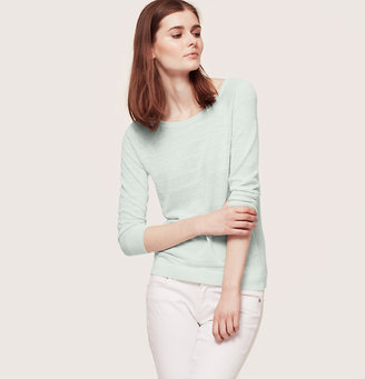 LOFT Tonal Stripe Linen Cotton Sweater