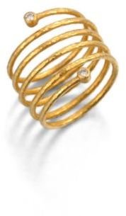 Gurhan Diamond & 24K Yellow Gold Spring Wrap Ring