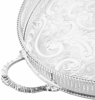 Arthur Price Of England 18” Oval Mounted Gallery Tray with Handles