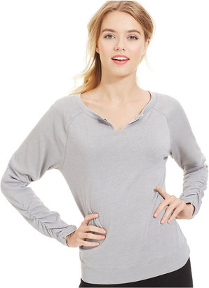 Calvin Klein Performance Super Soft Ruched-Sleeve Pullover Top