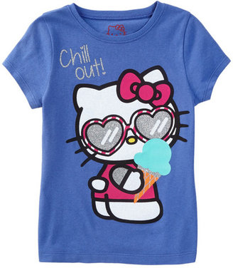 Hello Kitty Chill Out Glitter Graphic Tee (Little Girls)