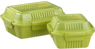 Crate & Barrel Large Green To-Go Container.