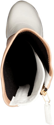 Jil Sander Leather Half Boots in White/Beige