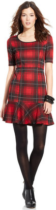 NY Collection Petite Plaid Fit & Flare Dress