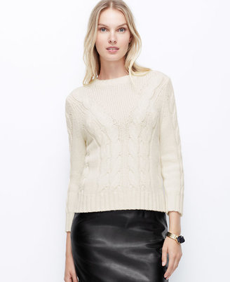 Ann Taylor Petite Cropped Cable Sweater