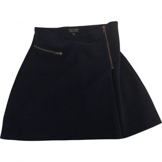 Topshop Zipped Navy Skirt
