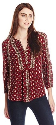 Lucky Brand Women's Shiloh Printed Peasant Top
