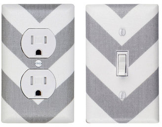 Chevron Gray Switch Plate & Outlet Cover