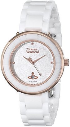 Vivienne Westwood Women's VV124WHWH Orb London Stainless Steel Watch with Ceramic Band