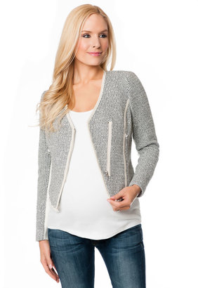 A Pea in the Pod Zip Front Tweed Maternity Jacket