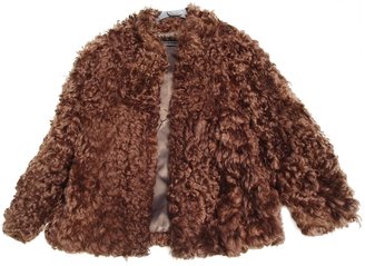 Antartex, Made In Scotland Chocolate Brown Curly Lamb Fur Coat/Jacket