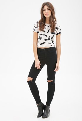 Forever 21 FOREVER 21+ Abstract Printed Boxy Top