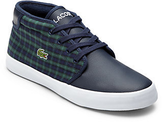Lacoste Kid's Cotton Plaid & Faux Leather High-Top Sneakers