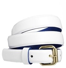 ASOS Skinny Waist Belt With Contrast Edge Paint - white