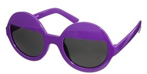 Quay Oversized Round Sunglasses With Partial Lense Cover - Purple