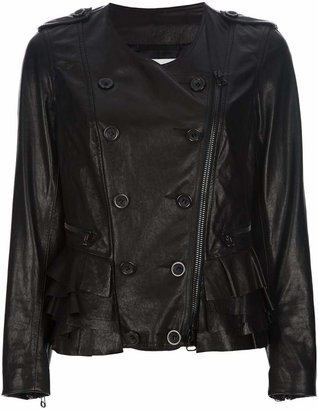 3.1 Phillip Lim button detail leather jacket